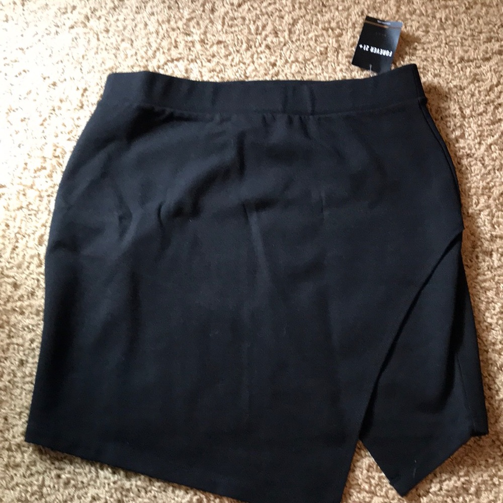 Black Slit Mini Skirt